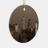 Sepia New York City Skyline Keramik Ornament (Rechts)