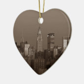 Sepia New York City Skyline Keramikornament (Links)
