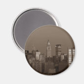 Sepia New York City Skyline Magnet (Vorderseite/Rückseite)