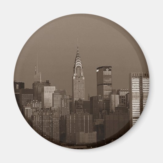 Sepia New York City Skyline Magnet (Vorne)