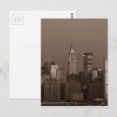 Sepia New York City Skyline Postkarte (Vorne/Hinten)