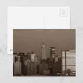 Sepia New York City Skyline Postkarte (Vorne/Hinten)