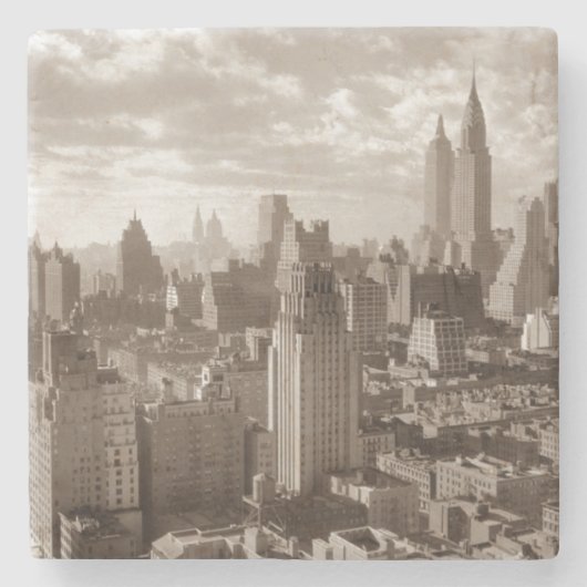 Sepia New York City Steinuntersetzer (Vorderseite)