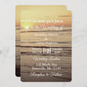 Sepia Ocean Waves Sunset Wedding Einladungen (Vorne/Hinten)