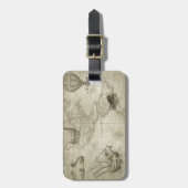 Sepia Old Antique Vintag United Staaten Karte Gepäckanhänger (Vorderseite vertikal)