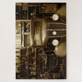 Sepia-Oldtimer in der Werkstatt Puzzle (Vertikal)