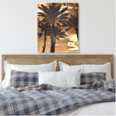 Sepia Palm Trees Leinwanddruck (Insitu (Schlafzimmer))