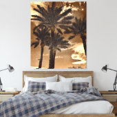 Sepia Palm Trees Leinwanddruck (Insitu (Schlafzimmer))