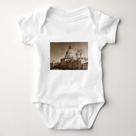 Sepia Paper Effect Venice Grand Canal Baby Strampler (Vorderseite)