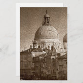 Sepia Paper Effect Venice Grand Canal Briefpapier (Vorne/Hinten)