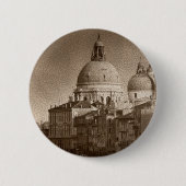 Sepia Paper Effect Venice Grand Canal Button (Vorderseite)