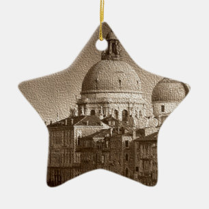 Sepia Paper Effect Venice Grand Canal Keramikornament