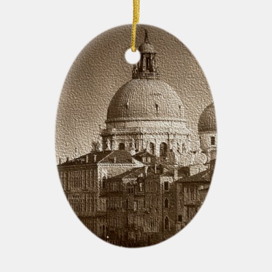 Sepia Paper Effect Venice Grand Canal Keramikornament (Vorne)
