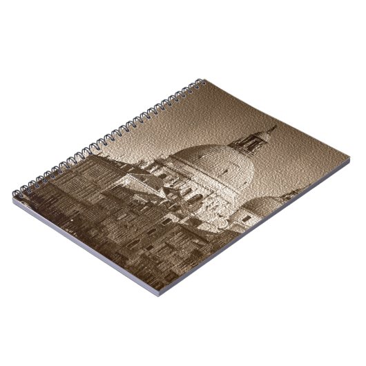 Sepia Paper Effect Venice Grand Canal Notizblock (Linke Seite)