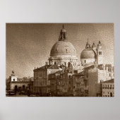 Sepia Paper Effect Venice Grand Canal Poster (Vorne)