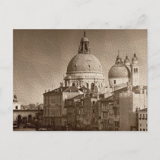 Sepia Paper Effect Venice Grand Canal Postkarte (Vorderseite)