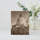 Sepia Paper Effect Venice Grand Canal Postkarte (Stehend Vorderseite)