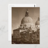 Sepia Paper Effect Venice Grand Canal Postkarte (Vorne/Hinten)
