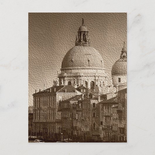 Sepia Paper Effect Venice Grand Canal Postkarte (Vorderseite)