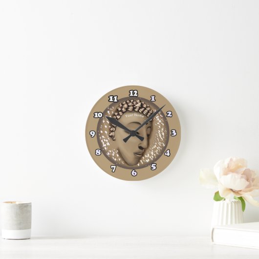 Sepia Peace Buddha Clock Runde Wanduhr (Zuhause)