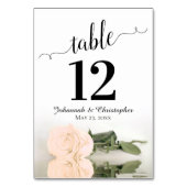 Sepia Peach Rose Elegante Hochzeit Tischnummer (Rückseite)
