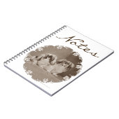 Sepia Pekingese Portrait Notizblock (Linke Seite)