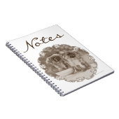 Sepia Pekingese Portrait Notizblock (Rechte Seite)