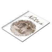 Sepia Pekingese Portrait Notizblock (Linke Seite)