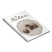 Sepia Pekingese Portrait Notizblock (Rechte Seite)