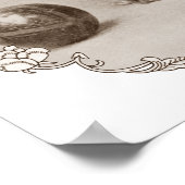 Sepia Pekingese Portrait Poster (Ecke)