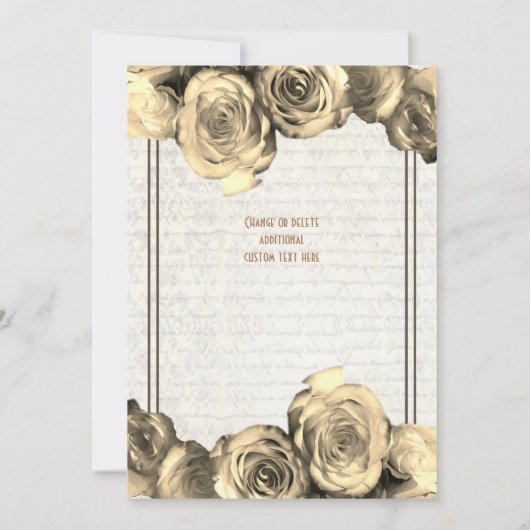 Sepia-Pergament Einladung (Rückseite)