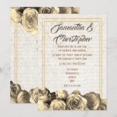 Sepia-Pergament-Hochzeit Einladung (Vorne/Hinten)