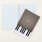 Sepia Piano Music Keyboard Personalisiert Notizblock (Innen)