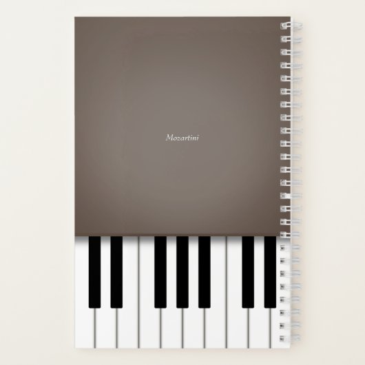 Sepia Piano Music Keyboard Personalisiert Notizblock (Rückseite)