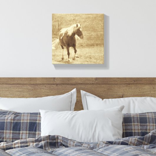 Sepia Pinto Pony Leinwanddruck (Insitu (Schlafzimmer))