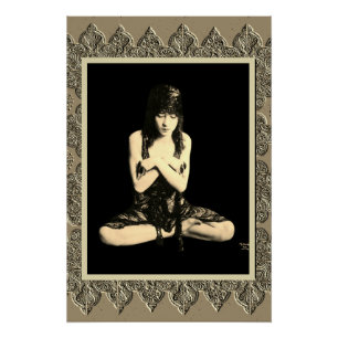 Sepia-Plakat mit Vintage-Tänzerin Poster