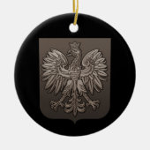 Sepia-polnisches Eagle-Schild Keramikornament (Vorne)