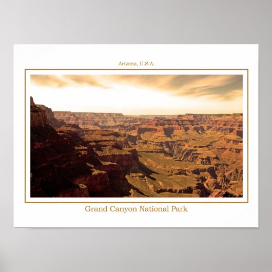 Sepia Poster des Grand Canyon (Vorne)