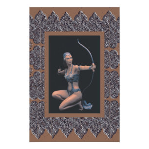 Sepia Poster mit Artemis Skulptur