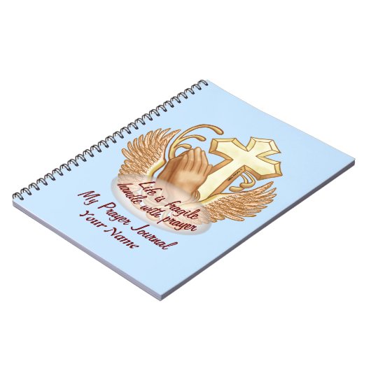 Sepia Prayer Hands Christlich Notizblock (Linke Seite)