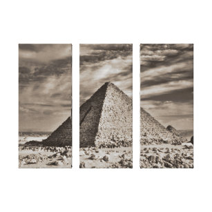 Sepia Pyramid Leinwanddruck