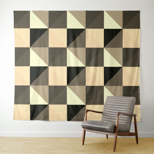 Sepia Quadrangles Tapestry Wandteppich (Beispiel (Horizontal))