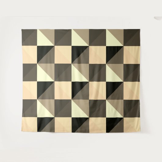 Sepia Quadrangles Tapestry Wandteppich (Vorderseite (Horizontal))