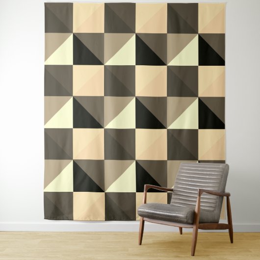 Sepia Quadrangles Tapestry Wandteppich (Beispiel)