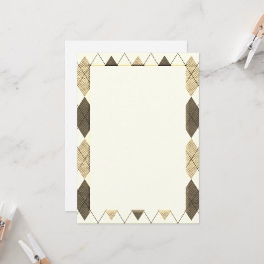 Sepia Raute Pattern DIY Card Karte (Vorderseite/Rückseite Beispiel)