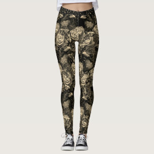 Sepia Raven Evermore mit Rose und Hawkmoths Leggings