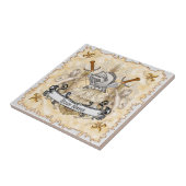 Sepia Ritter Schild Nachname Fliese (Seite)