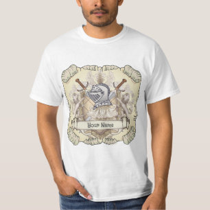 Sepia Ritter Schild Nachname T-Shirt