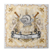 Sepia-Ritterschild-Nachname Fliese (Vorderseite)