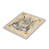 Sepia-Ritterschild-Nachname Fliese (Seite)